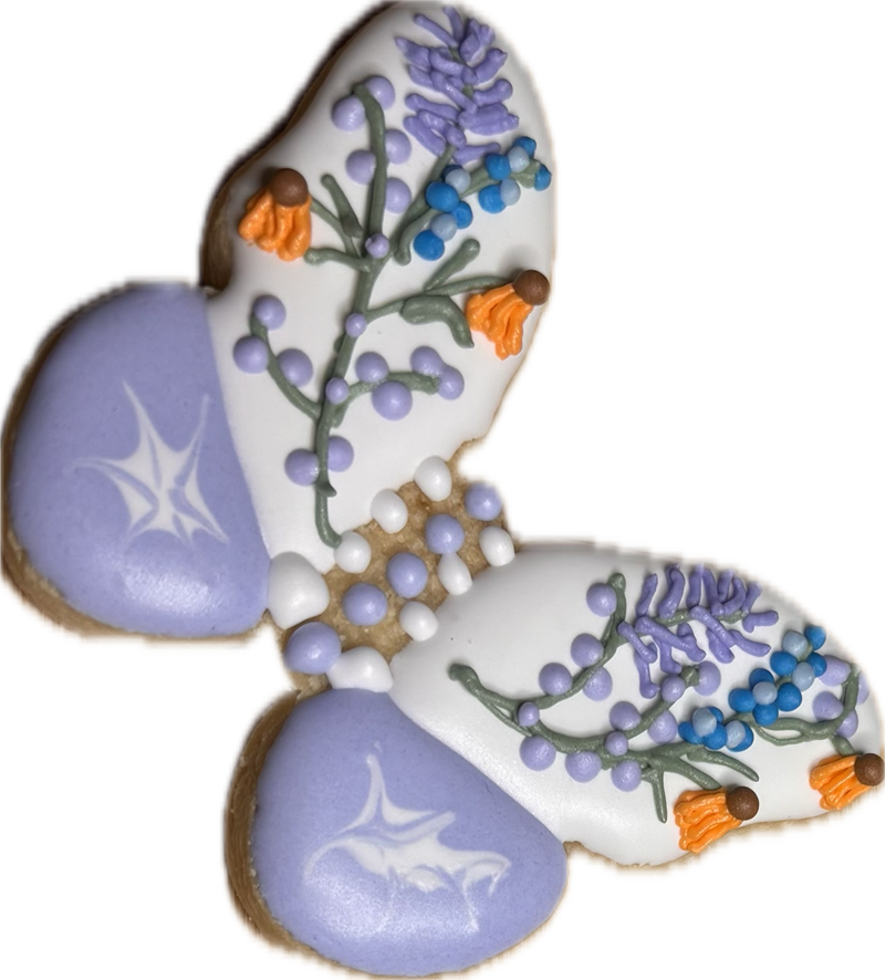 Purple butterfly cookie - Ten Sleep Sweets, WY